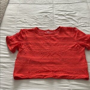 Orange Mesh Women's Lulu Lemon Workout Top